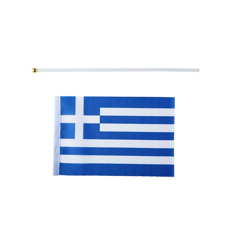 mflagperft Greece Flag Greek Flag, Small Mini Handheld Greece Flags on Stick, Ideal for Party Parades Sports Events Patriotic Festival Decorations - Image 4